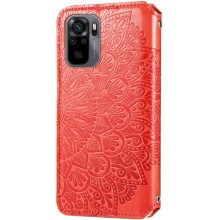 Кожаный чехол книжка GETMAN Mandala (PU) для Xiaomi Redmi Note 10 / Note 10s – Красный