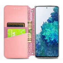 Кожаный чехол книжка GETMAN Mandala (PU) для Xiaomi Redmi Note 10 / Note 10s – Розовый