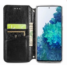 Кожаный чехол книжка GETMAN Mandala (PU) для Xiaomi Redmi Note 10 / Note 10s – Черный