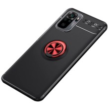 TPU чехол Deen ColorRing под магнитный держатель (opp) для Xiaomi Redmi Note 10 / Note 10s (Черный)