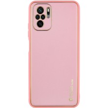 Кожаный чехол Xshield для Xiaomi Redmi Note 10 / Note 10s – Розовый