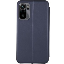 Кожаный чехол-книжка Classy для Xiaomi Redmi Note 10 / Note 10s / Poco M5s – Темно-синий