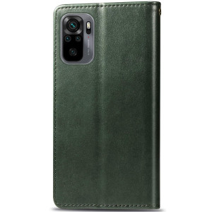 Кожаный чехол-книжка GETMAN Gallant (PU) для Xiaomi Redmi Note 10 / Note 10s – Зеленый