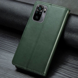 Кожаный чехол-книжка GETMAN Gallant (PU) для Xiaomi Redmi Note 10 / Note 10s – Зеленый