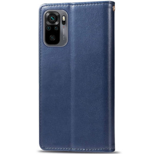 Кожаный чехол-книжка GETMAN Gallant (PU) для Xiaomi Redmi Note 10 / Note 10s – Синий