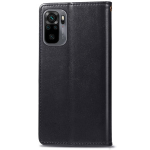 Кожаный чехол-книжка GETMAN Gallant (PU) для Xiaomi Redmi Note 10 / Note 10s – Черный