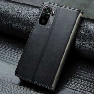 Кожаный чехол-книжка GETMAN Gallant (PU) для Xiaomi Redmi Note 10 / Note 10s – Черный