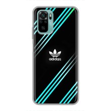 Чехлы Адидас для Xiaomi Redmi Note 10 (AlphaPrint) (Адидас с полосами)