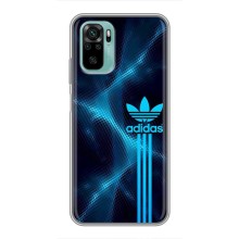 Чехлы Адидас для Xiaomi Redmi Note 10 (AlphaPrint) (Синий Адидас)