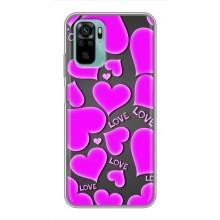 Чехлы для любимой на Сяоми Редми Ноут 10 (VPrint) (Pink hearts)