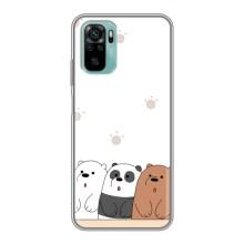 Чохли з зображенням різних тварин на Xiaomi Redmi Note 10 (Здивовані ведмедики)