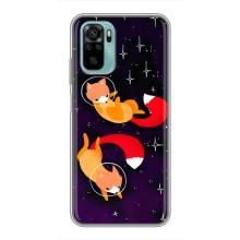 Чехлы с картинкой Лисички для Xiaomi Redmi Note 10 (VPrint) (Лисички космонавты)
