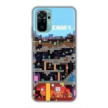 Чехол Майнкрафт на Xiaomi Redmi Note 10 (AlphaPrint) Minecraft (фон Minecraft)