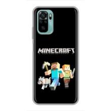 Чехол Майнкрафт на Xiaomi Redmi Note 10 (AlphaPrint) Minecraft (герои Minecraft)