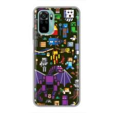 Чехол Майнкрафт на Xiaomi Redmi Note 10 (AlphaPrint) Minecraft (Коллаж Майнкрафт)