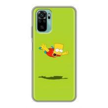 Чехол с Симпсонами для Xiaomi Redmi Note 10 (VPrint) (Барт Симпсон)