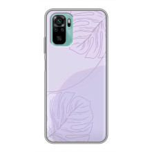 Чехол цветочный дизайн для Xiaomi Redmi Note 10 – Монстера фиолетовая