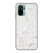 Мраморный чехол на Xiaomi Redmi Note 10 (VPrint) (Белый мрамор)
