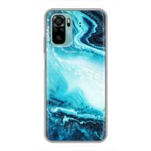 Мраморный чехол на Xiaomi Redmi Note 10 (VPrint) (Голубой мрамор)