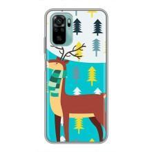 Силіконовий бампер з картинкою звірів для Xiaomi Redmi Note 10 (Олень із шарфом)