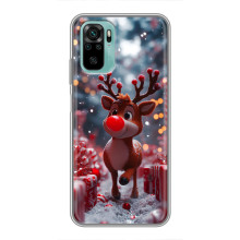 Яркий чехол для Xiaomi Redmi Note 10 с Зимними Оленятами – Олень среди подарков