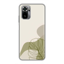 Силиконовый чехол с принтом в цветах на Xiaomi Redmi Note 10S – Монстера зелёная