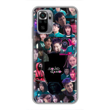 Чехол Гра в кальмара для Xiaomi Redmi Note 10S – Коллаж игры кальмара