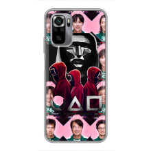 Чехол Гра в кальмара для Xiaomi Redmi Note 10S – Персонажи игры кальмара