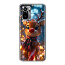 Яскравий чохол для Xiaomi Redmi Note 10S з Зимові Оленята – Олень з шарфом