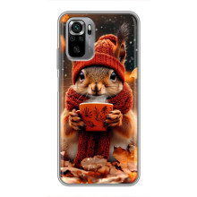 Друкований чохол 'Звірята з кавою' для Xiaomi Redmi Note 10S – Білка з кавою
