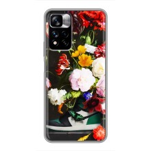 Брендновые Чехлы для Xiaomi Redmi Note 11 Pro Plus - (PREMIUMPrint) (Nike цветы)