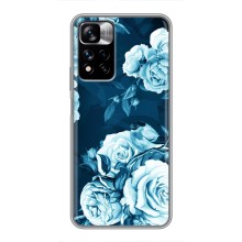 Чехлы (ART) Цветы на Xiaomi Redmi Note 11 Pro Plus (VPrint) (Голубые Бутоны)