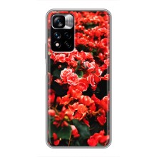 Чехлы с Цветами для Xiaomi Redmi Note 11 Pro Plus (VPrint) (Цветы красные)