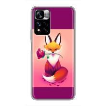 Чехлы с картинкой Лисички для Xiaomi Redmi Note 11 Pro Plus (VPrint) (Лисичка с розочкой)