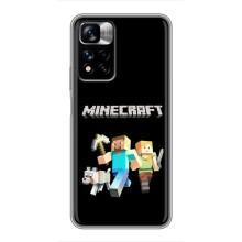 Чехол Майнкрафт на Xiaomi Redmi Note 11 Pro Plus (AlphaPrint) Minecraft (герои Minecraft)
