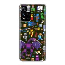 Чехол Майнкрафт на Xiaomi Redmi Note 11 Pro Plus (AlphaPrint) Minecraft (Коллаж Майнкрафт)