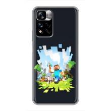 Чехол Майнкрафт на Xiaomi Redmi Note 11 Pro Plus (AlphaPrint) Minecraft (персонажи Minecraft)