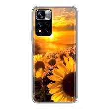 Чехол с Цветами для Xiaomi Redmi Note 11 Pro Plus (поле подсолнухов)