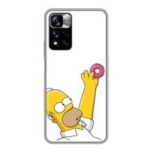 Чехол с Симпсонами для Xiaomi Redmi Note 11 Pro Plus (VPrint) (Гомер с пончиком)