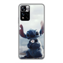 Чехол с рисунком Стич для Xiaomi Redmi Note 11 Pro Plus – Стич с цветочком