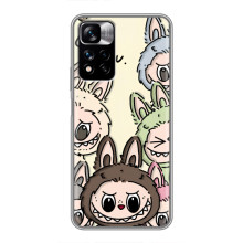 Чехол с Лабубу на Xiaomi Redmi Note 11 Pro Plus – Коллаж Лабубу
