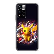 Чехол с Пикачу на Xiaomi Redmi Note 11 Pro Plus (Пикачу с мячом)