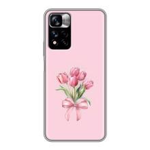 Чехол с розовым рисунком для Xiaomi Redmi Note 11 Pro Plus (Букет цветов)
