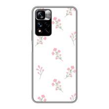 Чехол с розовым рисунком для Xiaomi Redmi Note 11 Pro Plus (Розовые цветы)
