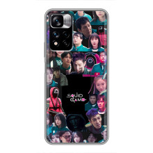 Чехол Гра в кальмара для Xiaomi Redmi Note 11 Pro Plus – Коллаж игры кальмара