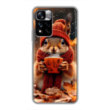 Друкований чохол 'Звірята з кавою' для Xiaomi Redmi Note 11 Pro Plus – Білка з кавою