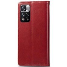 Шкіряний чохол книжка GETMAN Gallant (PU) для Xiaomi Redmi Note 11 Pro 4G/5G / 12 Pro 4G – Червоний