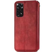 Кожаный чехол-книжка GETMAN Cubic (PU) для Xiaomi Redmi Note 11 Pro 4G/5G / 12 Pro 4G – Красный