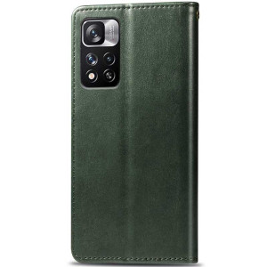 Шкіряний чохол-книжка GETMAN Gallant (PU) для Xiaomi Redmi Note 11 Pro 4G/5G / 12 Pro 4G – Зелений