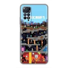 Чехол Майнкрафт на Xiaomi Redmi Note 11 Pro (AlphaPrint) Minecraft (фон Minecraft)